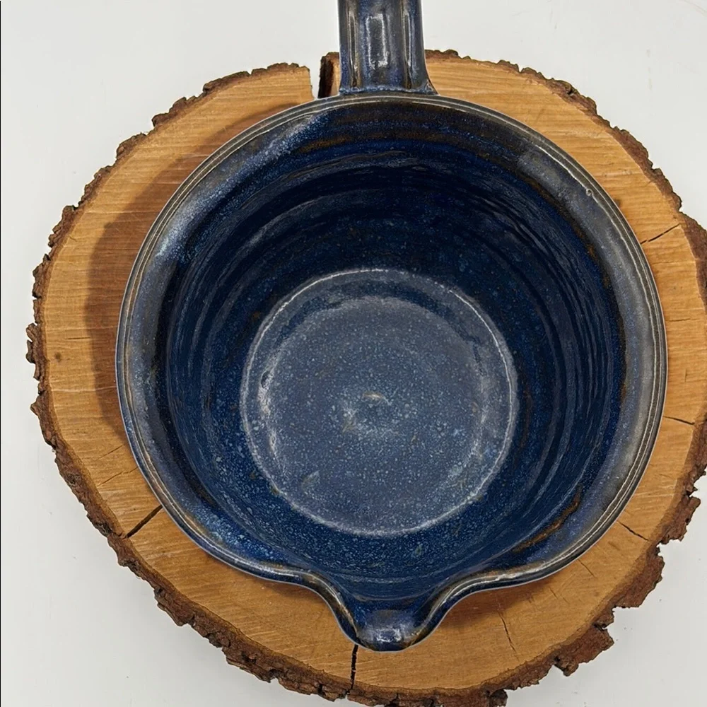 Brown Stone Studio Blue Pottery Batter‎ Bowl Signed & Dated